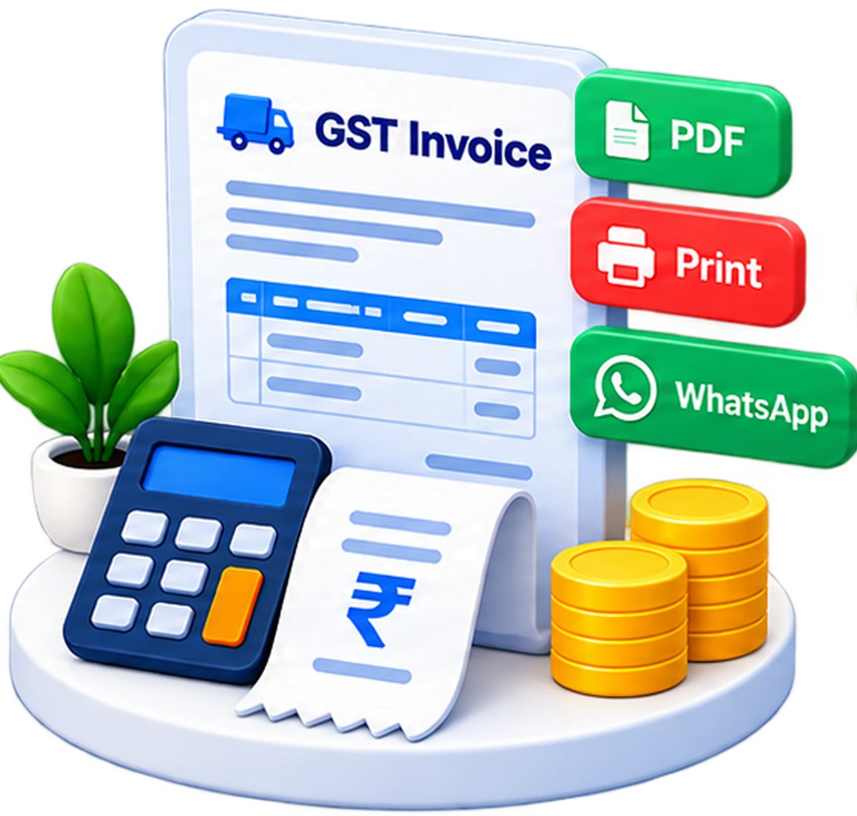 Generate month-end GST bills in one click